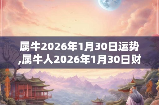 属牛2026年1月30日运势,属牛人2026年1月30日财运,生肖牛2026年1月30日运势