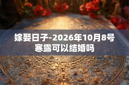 嫁娶日子-2026年10月8号寒露可以结婚吗 嫁娶日子-2026年10月8号寒露可以结婚吗