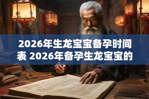 2026年生龙宝宝备孕时间表 2026年备孕生龙宝宝的时间规划