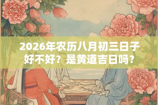 2026年农历八月初三日子好不好？是黄道吉日吗？