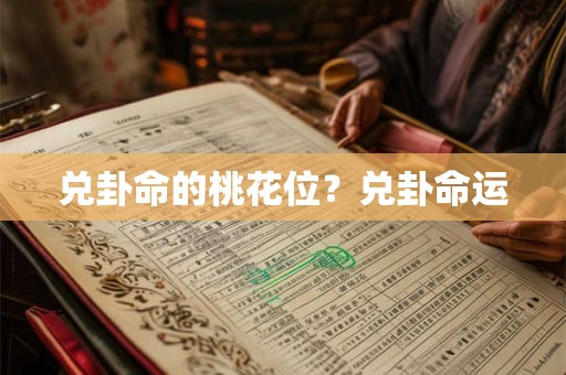 兑卦命的桃花位?兑卦命运 兑卦命的桃花位?兑卦命运