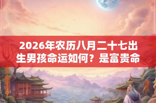 2026年农历八月二十七出生男孩命运如何？是富贵命吗？