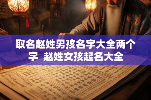 取名赵姓男孩名字大全两个字  赵姓女孩起名大全