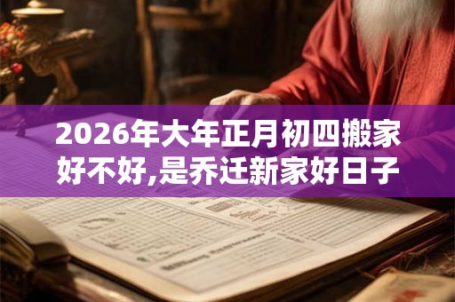 2026年大年正月初四搬家好不好,是乔迁新家好日子吗？