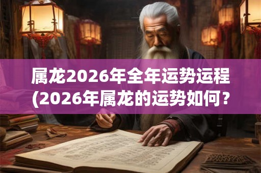属龙2026年全年运势运程(2026年属龙的运势如何？)