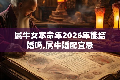 属牛女本命年2026年能结婚吗,属牛婚配宜忌