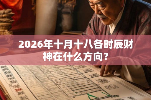 2026年十月十八各时辰财神在什么方向? 2026年十月十八各时辰财神在什么方向?