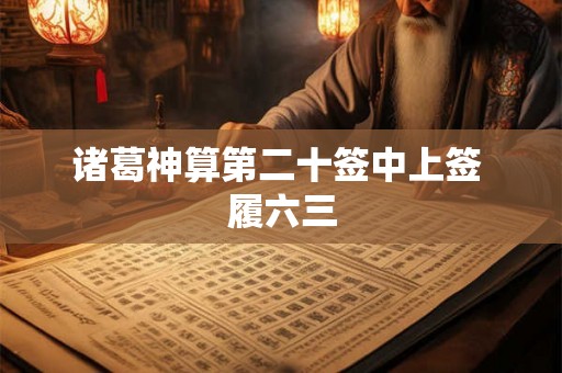 诸葛神算第二十签中上签 履六三