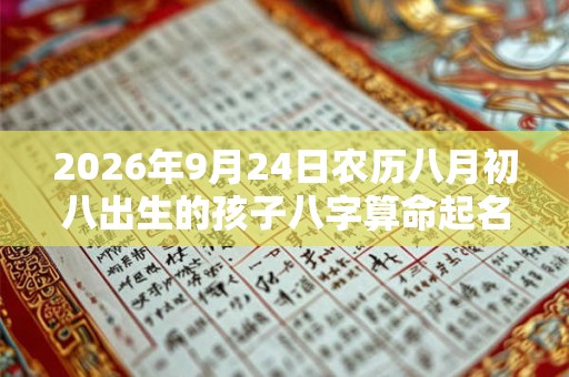 2026年9月24日农历八月初八出生的孩子八字算命起名字