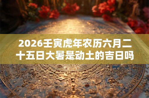 2026壬寅虎年农历六月二十五日大暑是动土的吉日吗？
