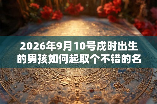 2026年9月10号戌时出生的男孩如何起取个不错的名字和五行属性