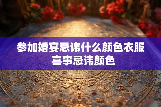 参加婚宴忌讳什么颜色衣服  喜事忌讳颜色