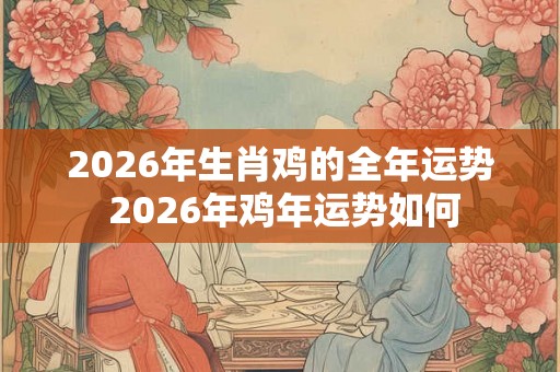 2026年生肖鸡的全年运势 2026年鸡年运势如何 2026年生肖鸡的全年运势 2026年鸡年运势如何