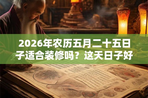 2026年农历五月二十五日子适合装修吗？这天日子好吗？