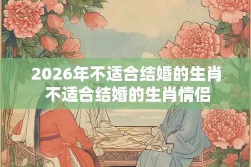 2026年不适合结婚的生肖 不适合结婚的生肖情侣