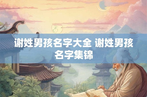 谢姓男孩名字大全 谢姓男孩名字集锦