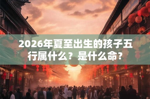 2026年夏至出生的孩子五行属什么？是什么命？