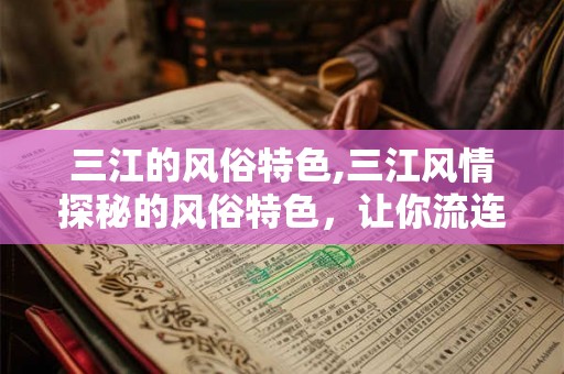 三江的风俗特色,三江风情探秘的风俗特色，让你流连忘返！