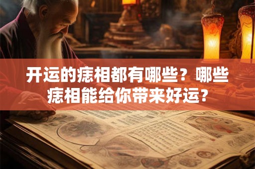 开运的痣相都有哪些？哪些痣相能给你带来好运？