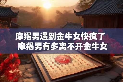 摩羯男遇到金牛女快疯了  摩羯男有多离不开金牛女