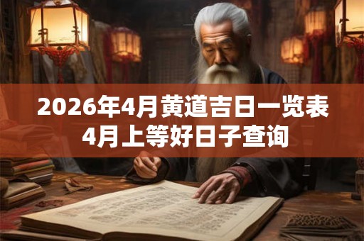 2026年4月黄道吉日一览表 4月上等好日子查询