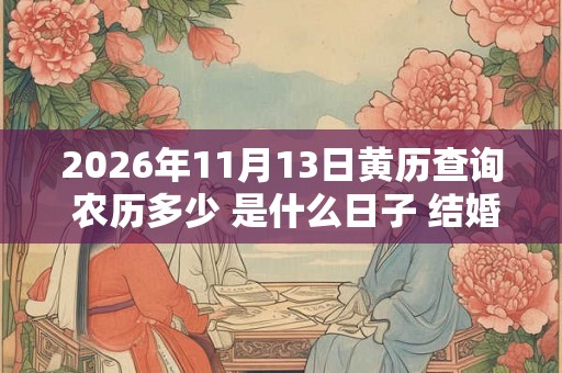 2026年11月13日黄历查询 农历多少 是什么日子 结婚吉时
