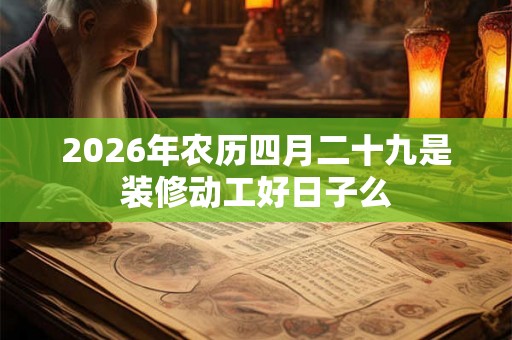 2026年农历四月二十九是装修动工好日子么 2026年农历四月二十九是装修动工好日子么
