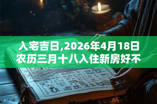 入宅吉日,2026年4月18日农历三月十八入住新房好不好