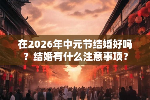 在2026年中元节结婚好吗？结婚有什么注意事项？