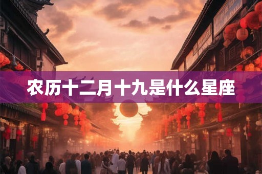 农历十二月十九是什么星座