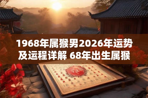1968年属猴男2026年运势及运程详解 68年出生属猴人2026全年每月运势男性 1968年属猴男2026年运势及运程详解 68年出生属猴人2026全年每月运势男性