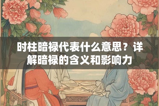 时柱暗禄代表什么意思？详解暗禄的含义和影响力