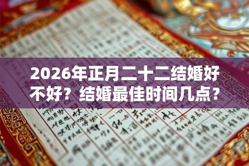 2026年正月二十二结婚好不好？结婚最佳时间几点？
