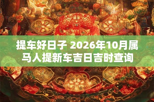 提车好日子 2026年10月属马人提新车吉日吉时查询