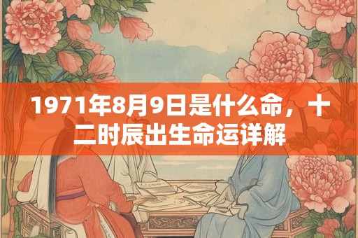 1971年8月9日是什么命，十二时辰出生命运详解