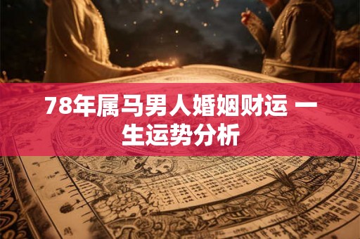 78年属马男人婚姻财运 一生运势分析