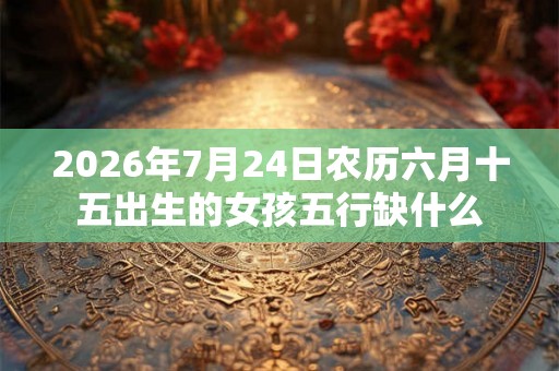 2026年7月24日农历六月十五出生的女孩五行缺什么