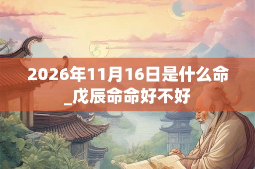 2026年11月16日是什么命_戊辰命命好不好 2026年11月16日是什么命_戊辰命命好不好
