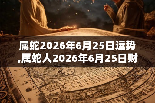 属蛇2026年6月25日运势,属蛇人2026年6月25日财运,生肖蛇2026年6月25日运势
