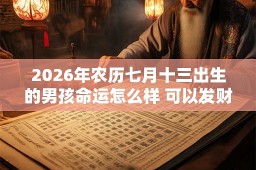 2026年农历七月十三出生的男孩命运怎么样 可以发财吗