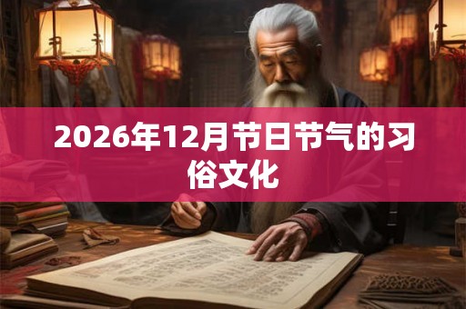 2026年12月节日节气的习俗文化