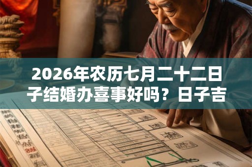 2026年农历七月二十二日子结婚办喜事好吗？日子吉利吗？