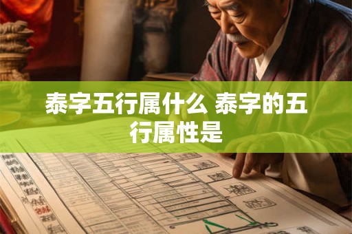 泰字五行属什么 泰字的五行属性是