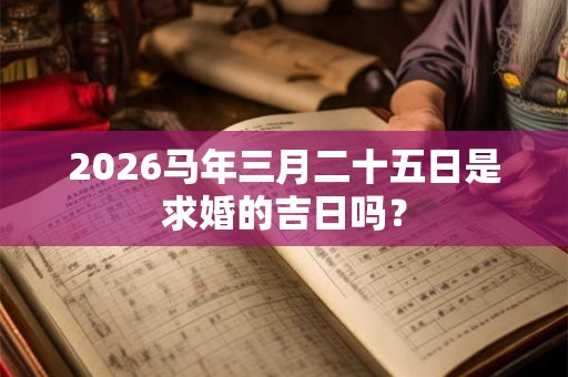 2026马年三月二十五日是求婚的吉日吗? 2026马年三月二十五日是求婚的吉日吗?