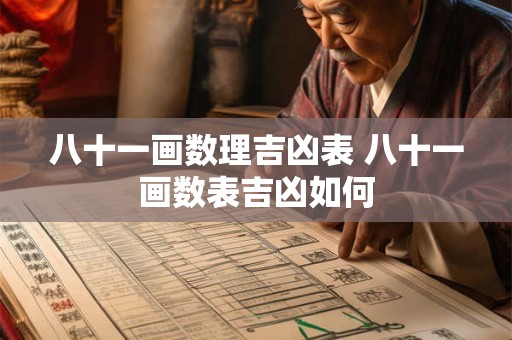 八十一画数理吉凶表 八十一画数表吉凶如何