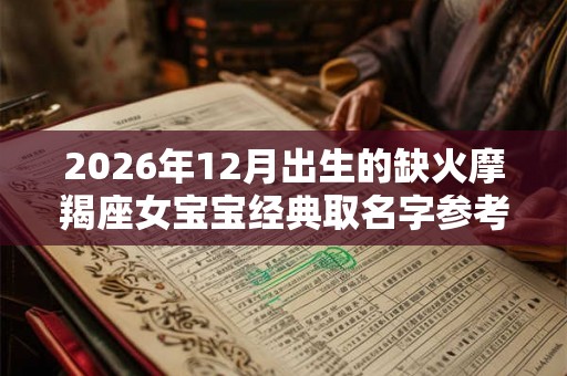 2026年12月出生的缺火摩羯座女宝宝经典取名字参考