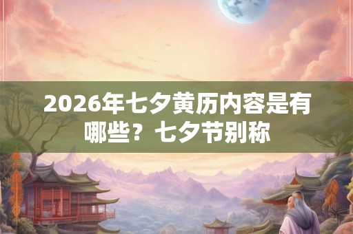 2026年七夕黄历内容是有哪些？七夕节别称