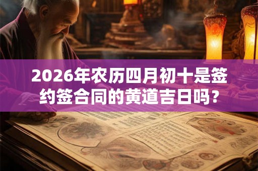 2026年农历四月初十是签约签合同的黄道吉日吗？