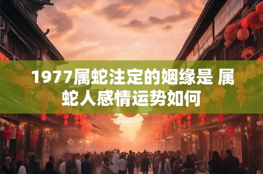 1977属蛇注定的姻缘是 属蛇人感情运势如何