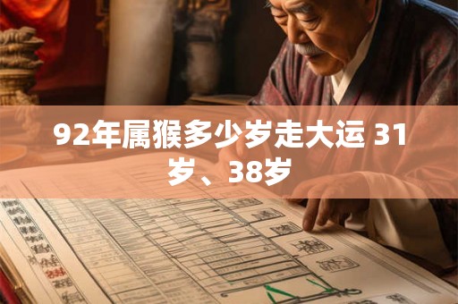 92年属猴多少岁走大运 31岁、38岁